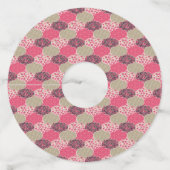  Floral Marokkaanse Patroon Roze Wijnglaslabel (Achterkant)