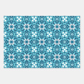 Floral Marokkaanse Tegel, Rood/Terug, Blauw, Roest Inpakpapier Vel (Voorkant 2)