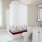 floral maroon wit douchegordijn (In situ)