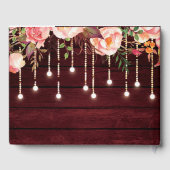 Floral Maroon Wooden Rustic Wedding Gastenboek (Achterkant)