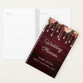 Floral Maroon Wooden Rustic Wedding Planner (Display)