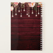 Floral Maroon Wooden Rustic Wedding Planner (Achterkant)