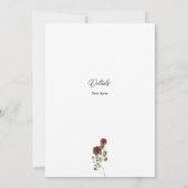 Floral Marsala Wedding-uitnodiging Kaart (Achterkant)