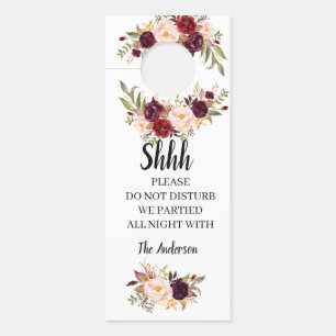 Floral Marsala Wedding Welkom door Hanger