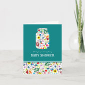 Floral Mason Jar Baby shower Dank u Bedankkaart (Voorkant)