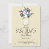 Floral Mason Jar Baby shower Kaart (Voorkant)