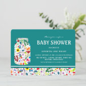 Floral Mason Jar Baby shower Kaart (Staand voorkant)