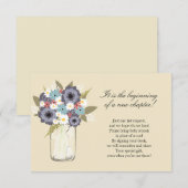 Floral Mason Jar Baby shower Kaart (Voorkant / Achterkant)