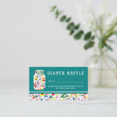 Floral Mason Jar Baby shower Luier Raffle Ticket Informatiekaartje (Staand voorkant)