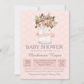 Floral Mason Jar Baby shower Uitnodiging (Voorkant)
