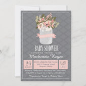 Floral Mason Jar Baby shower Uitnodiging (Voorkant)