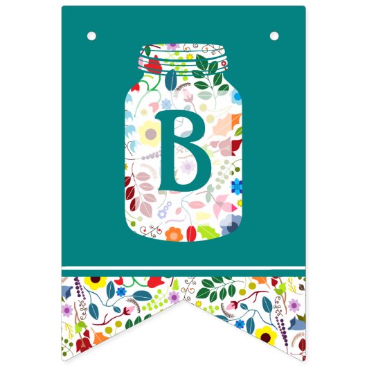 Floral Mason Jar Baby shower Vlaggetjes (Derde vlag)