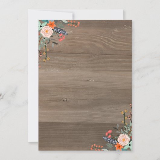 Floral Mason Jar BBQ Baby shower Uitnodiging (Achterkant)