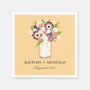 Floral Mason Jar   Bruiloft Servet