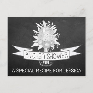 Floral Mason Jar Keuken Douche Recept Kaarten