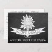 Floral Mason Jar Keuken Douche Recept Kaarten (Voorkant / Achterkant)