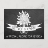 Floral Mason Jar Keuken Douche Recept Kaarten (Voorkant)