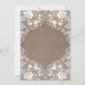 Floral Mason Jar Lace en Burlap Baby shower Kaart (Achterkant)