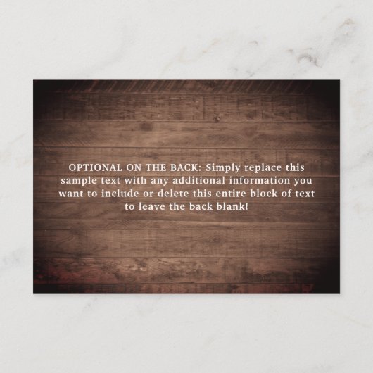 Floral Mason Jar Lights Monogram Bruiloft Details Informatiekaartje (Achterkant)