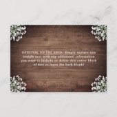 Floral Mason Jar Lights Monogram Bruiloft Details Informatiekaartje (Achterkant)