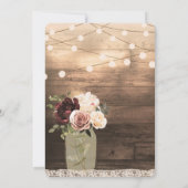 Floral Mason Jar & Lights Rustieke Country Bridal Kaart (Achterkant)
