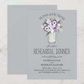 Floral Mason Jar repetitie diner Kaart (Voorkant / Achterkant)