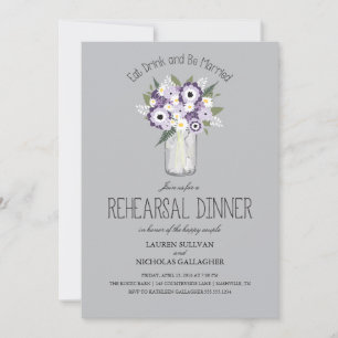 Floral Mason Jar repetitie diner Kaart