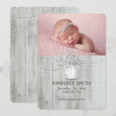 Floral Mason Jar Rustic Pasgeboren Baby Foto Geboo Aankondiging (Voorkant / Achterkant)
