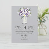 Floral Mason Jar Save the Date (Staand voorkant)