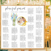 Floral  Mason Jar Seating Chart Poster