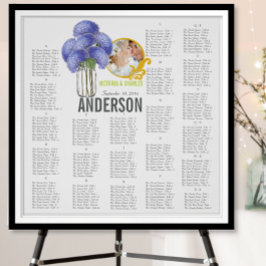 Floral Mason Jar Seating Chart Poster