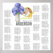 Floral  Mason Jar Seating Chart Poster (Voorkant)