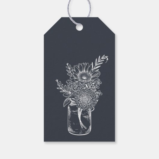 Floral Mason Jar Sip Sip Hooray Vrijgezellenfeest Cadeaulabel (Achterkant)