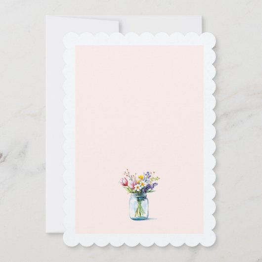 Floral Mason Jar Vrijgezellenfeest Kaart (Achterkant)