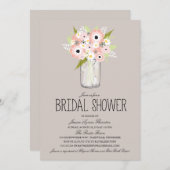 Floral Mason Jar Vrijgezellenfeest Kaart (Voorkant / Achterkant)