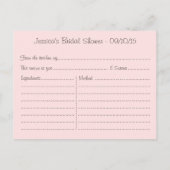 Floral Mason Jar Vrijgezellenfeest Recept Kaarten (Achterkant)