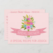 Floral Mason Jar Vrijgezellenfeest Recept Kaarten (Voorkant / Achterkant)