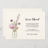 Floral Mason Jar We hebben een nieuw adres verplaa (Voorkant / Achterkant)