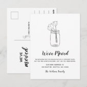 Floral Mason Jar We hebben een nieuw adres verplaa Briefkaart (Voorkant / Achterkant)