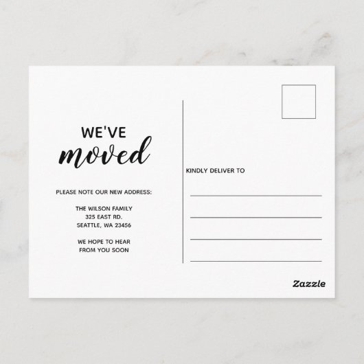 Floral Mason Jar We hebben een nieuw adres verplaa Briefkaart (Achterkant)