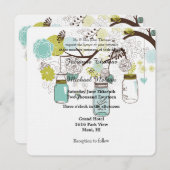 Floral Mason Jars Bruiloft Kaart (Voorkant / Achterkant)