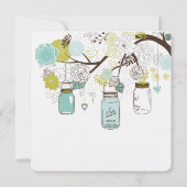 Floral Mason Jars Bruiloft Kaart (Achterkant)