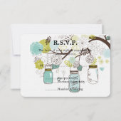 Floral Mason Jars Bruiloft RSVP (Voorkant)