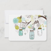 Floral Mason Jars Bruiloft RSVP Kaartje (Achterkant)
