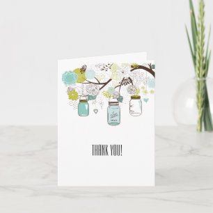 Floral Mason Jars dank u Bedankkaart