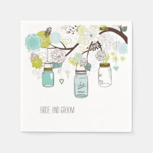 Floral Mason Jars Servet