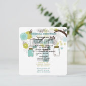 Floral Mason Jars Vrijgezellenfeest Kaart (Staand voorkant)