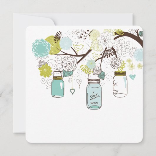 Floral Mason Jars Vrijgezellenfeest Kaart (Achterkant)