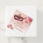 Floral Masquerade Pink Happy 15th Birthday Bedankjes Labels (In situ)
