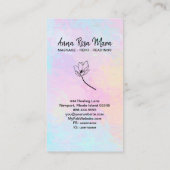 *~ * Floral Massage Therapist Massage Therapy Visitekaartje (Achterkant)